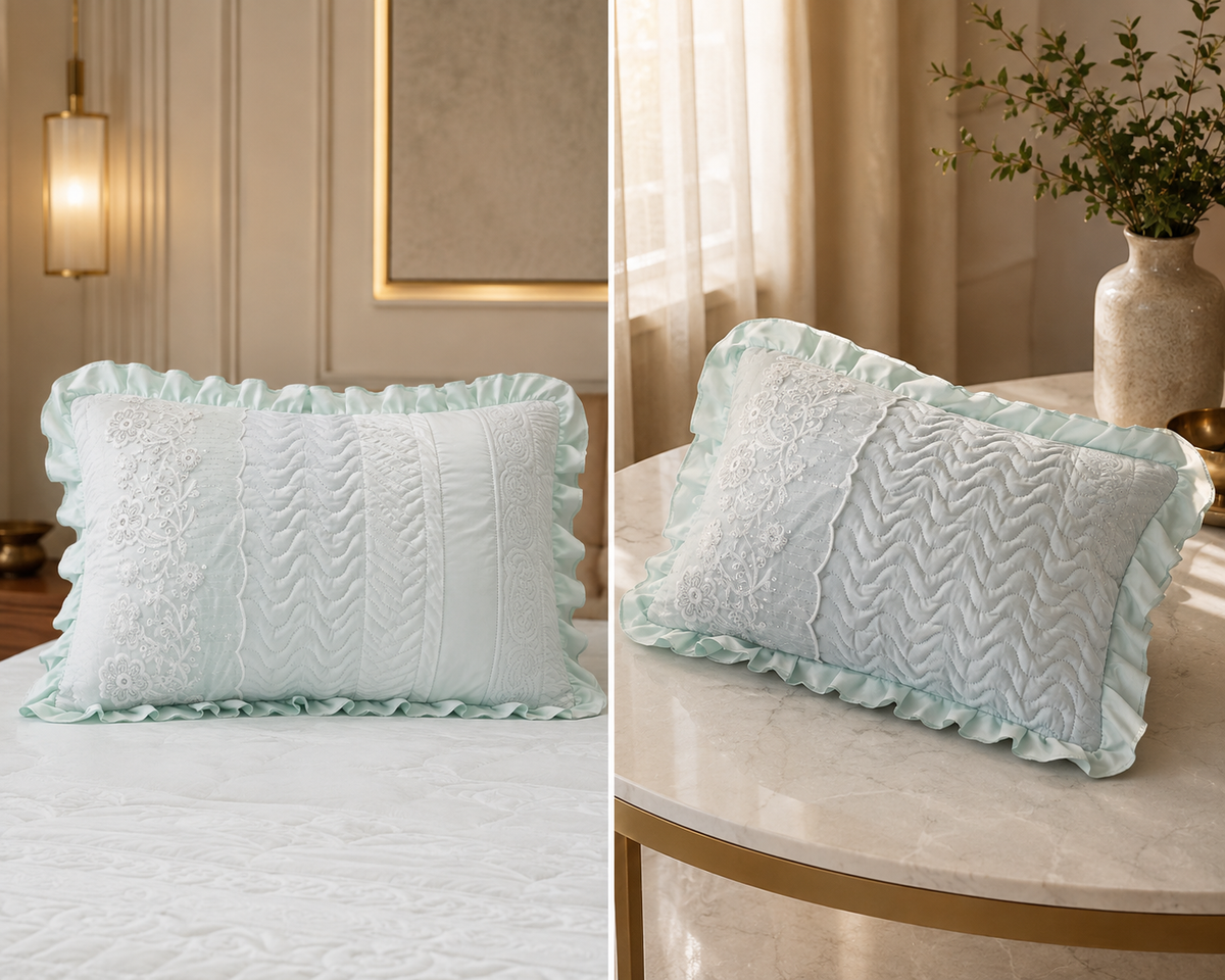 Royal Mint Embroidered Luxury Bedsheet Set