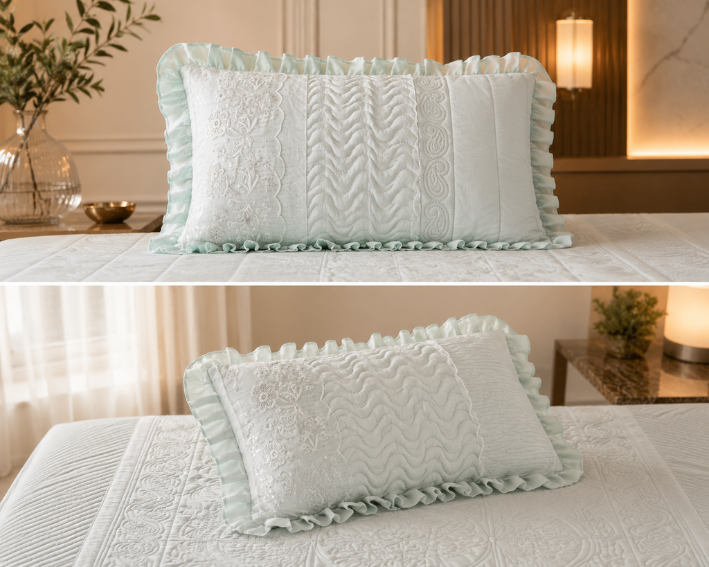 Royal Mint Embroidered Luxury Bedsheet Set